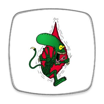 Alien Alien Monster - Viereckiger Kühlschrankmagnet - Weiß - Vorne