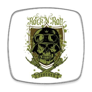 Rock 'n' Roll für immer - Viereckiger Kühlschrankmagnet - Weiß - Vorne
