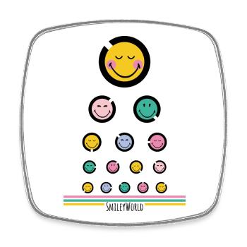 Test oculaire Happy - Magnet carré - blanc - Devant