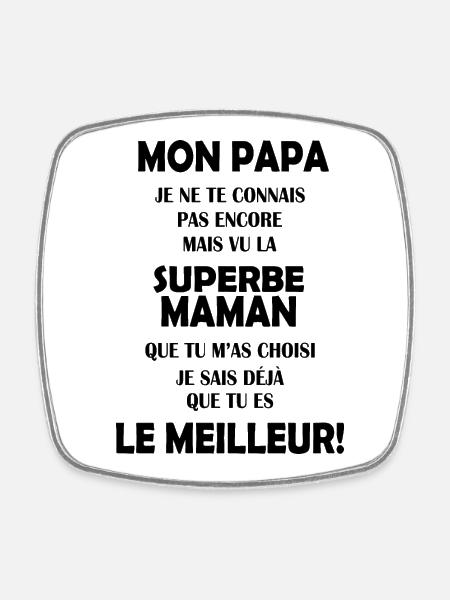 Annonce grossesse Cadeau Futur Papa Future Maman - Magnet carré - blanc