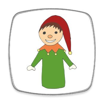 Clown - Square fridge magnet - white - Front