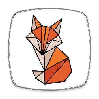 Fuchs Polygon Geometry Abstract Art Creative - Square fridge magnet - white - Front