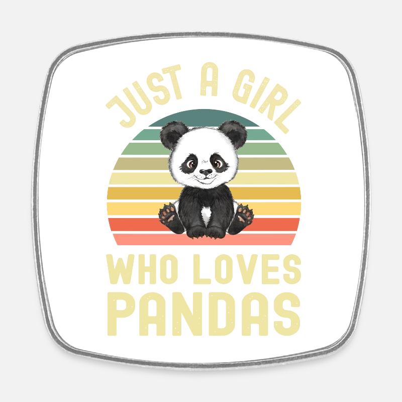 Panda Panda Ours - Magnet carré - blanc