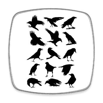 Crows, ravens, birds, bird, corvus, cabbage raven - Square fridge magnet - white - Front