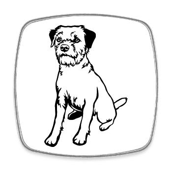 Border Terrier - Viereckiger Kühlschrankmagnet - Weiß - Vorne