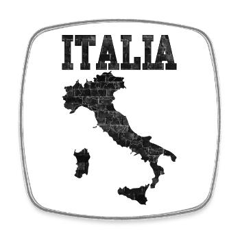 Brickwall Italia Map Silhouette - Square fridge magnet - white - Front