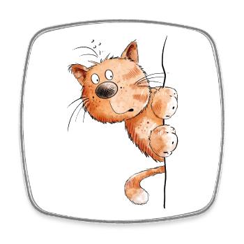 Red Cat I Cat Friends Cadeau - Magnet carré - blanc - Devant