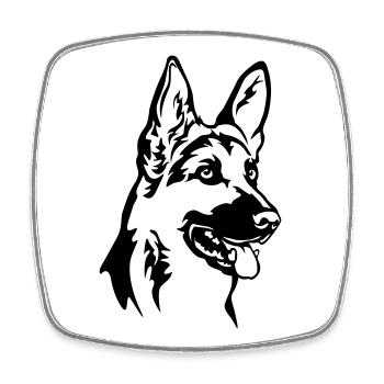 Deutscher Schäferhund Kopf - Viereckiger Kühlschrankmagnet - Weiß - Vorne