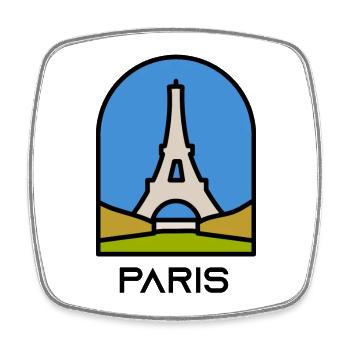Paris - Viereckiger Kühlschrankmagnet - Weiß - Vorne