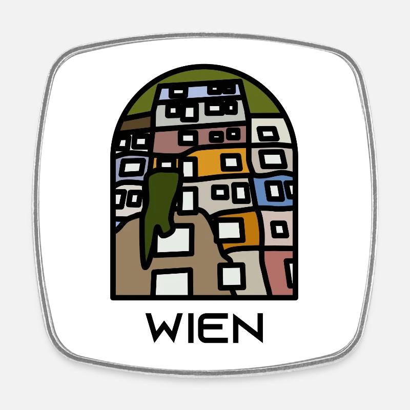 Wien - Viereckiger Kühlschrankmagnet - Weiß