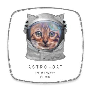 Astro chat Chat de l’espace Chat astronaute Chat dans l’espace - Magnet carré - blanc - Devant