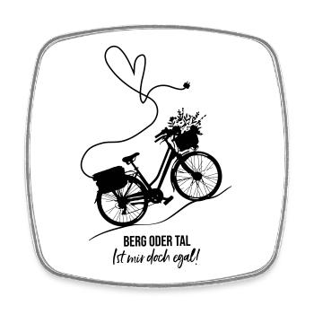 ebike-Fahrrad-Blumen-Herz - Viereckiger Kühlschrankmagnet - Weiß - Vorne