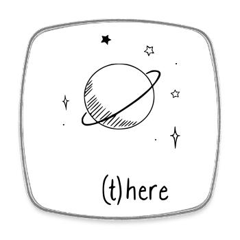 Universe - Square fridge magnet - white - Front