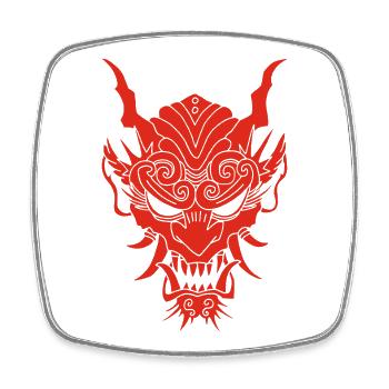 Red gothic demon - Square fridge magnet - white - Front