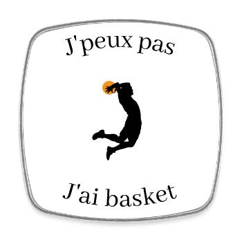 Je peux pas jai basket - Magnet carré - blanc - Devant