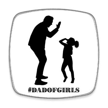 Papa de filles - Magnet carré - blanc - Devant
