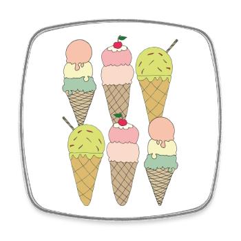 variations de glace 6x - Magnet carré - blanc - Devant