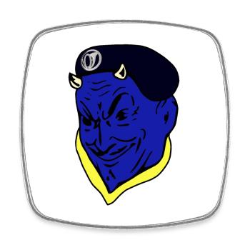Blauer Teufelsjäger der französischen Armee - Viereckiger Kühlschrankmagnet - Weiß - Vorne
