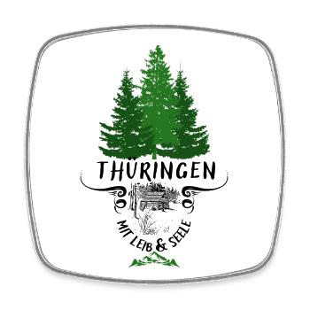 Thüringen mit Leib und Seele - Viereckiger Kühlschrankmagnet - Weiß - Vorne