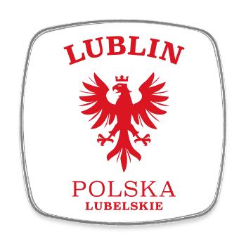 LUBLIN Polen Polska Poland - Viereckiger Kühlschrankmagnet - Weiß - Vorne