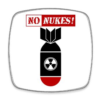 KEINE ATOMBOMBEN | KEINE NUKE-| KEINE NUKLEARE | KEIN KRIEG! - Viereckiger Kühlschrankmagnet - Weiß - Vorne