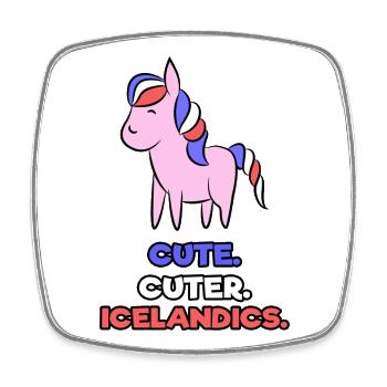 Icelandic Statement Pony Icelandic Horses Icelandic Ponies - Square fridge magnet - white - Front