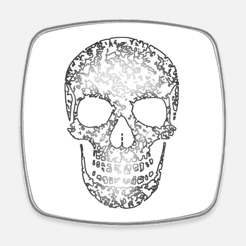 Skull Structure R6Z - Viereckiger Kühlschrankmagnet - Weiß