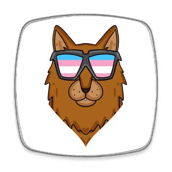 Transgender Transsexual Somali Cat - Square fridge magnet - white - Front