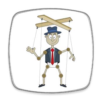 A fun puppet - Square fridge magnet - white - Front