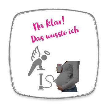 Humorvoller Schwangerschaftsspruch - Viereckiger Kühlschrankmagnet - Weiß - Vorne