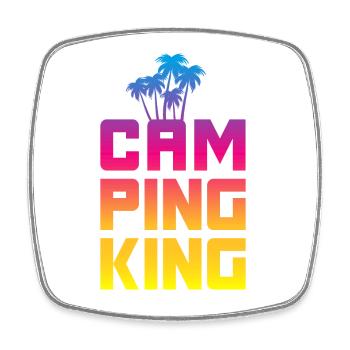 Campingking Palm Course King Camper Holiday Fan - Square fridge magnet - white - Front