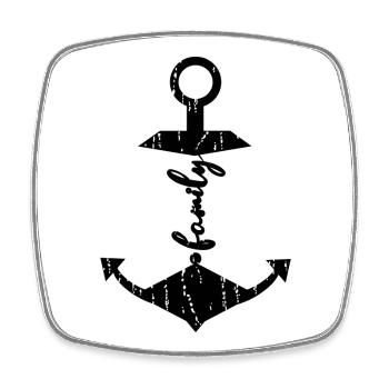 Families Anker - Square fridge magnet - white - Front