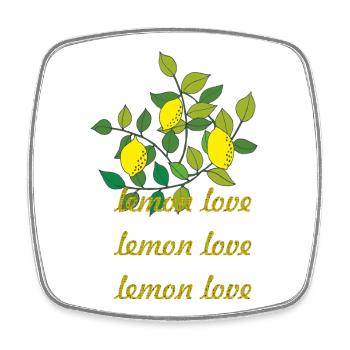 lemon love - Viereckiger Kühlschrankmagnet - Weiß - Vorne