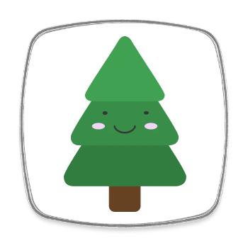 Sapin mignon - Magnet carré - blanc - Devant