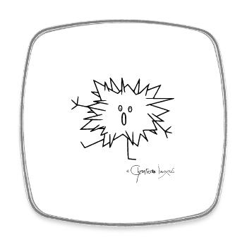 Woolly Beastie spiky © Chyropterum Innoxius - Square fridge magnet - white - Front