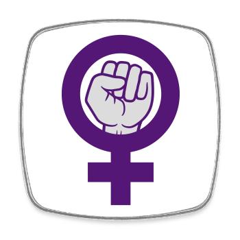 Symbole féministe Droits des femmes Faust - Magnet carré - blanc - Devant