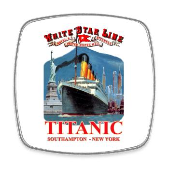 TITANIC NY Kreation Louis RUNEMBERG © Adagp - Viereckiger Kühlschrankmagnet - Weiß - Vorne