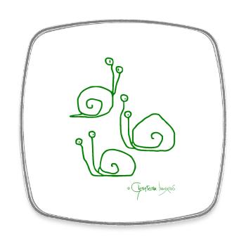 Snailmeeting © Chyropterum Innoxius - Square fridge magnet - white - Front