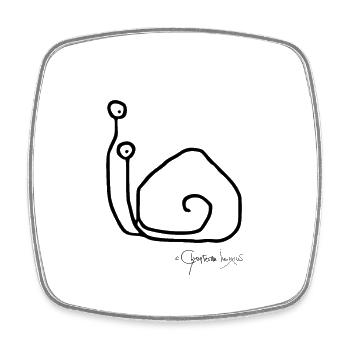 Snailsolomeeting © Chyropterum Innoxius - Square fridge magnet - white - Front