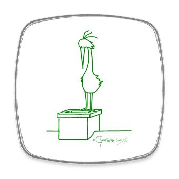 Toitoiseau © toit Chyropterum Innoxius - Magnet carré - blanc - Devant