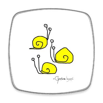 Snailmeeting - Cochleae Conventus - Square fridge magnet - white - Front