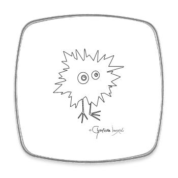 Woolly Beastie flashed © Chyropterum Innoxius - Square fridge magnet - white - Front