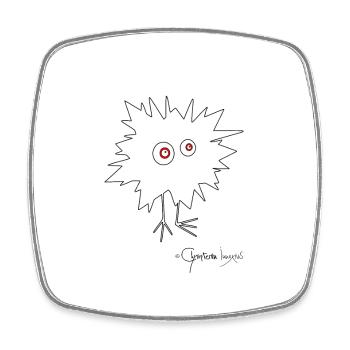 Woolly Beastie flashed © Chyropterum Innoxius - Square fridge magnet - white - Front