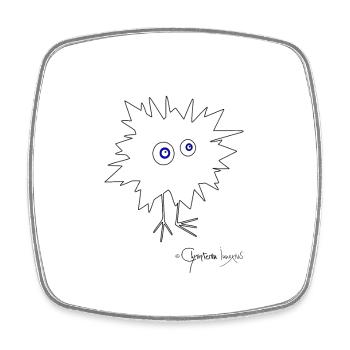 Woolly Beastie flashed © Chyropterum Innoxius - Square fridge magnet - white - Front