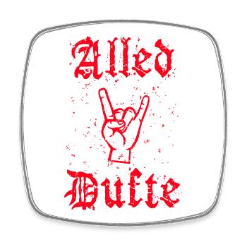 "Alled Dufte" cooler berliner Spruch - Viereckiger Kühlschrankmagnet - Weiß - Vorne