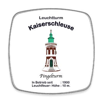 Leuchtturm Kaiserschleuse Bremerhaven Zeichnung - Viereckiger Kühlschrankmagnet - Weiß - Vorne