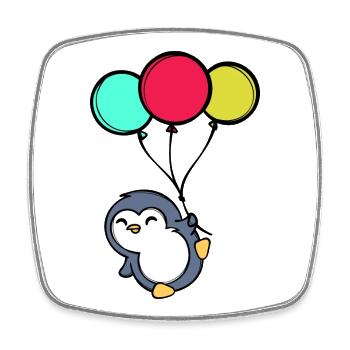 Luftballon Süß Pinguin Teir Vogel Zoo - Viereckiger Kühlschrankmagnet - Weiß - Vorne