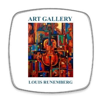 AFFICHE STRADIVARIUS LOUIS RUNEMBERG ADAGP - Magnet carré - blanc - Devant