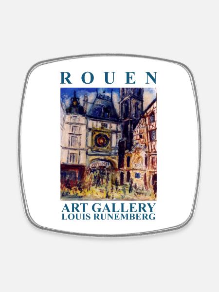 Gros Horloge de Rouen création Louis RUNEMBERG Ada - Magnet carré - blanc