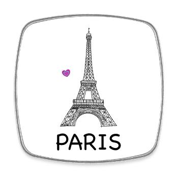 Eiffelturm Paris Strichzeichnung - Viereckiger Kühlschrankmagnet - Weiß - Vorne